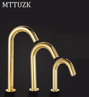 MTTUZK Deck Mounted Stainless Steel Plating gold Automatic Sensor Faucet Bathroom Basin Touchless infrared Faucet Hot Cold Taps