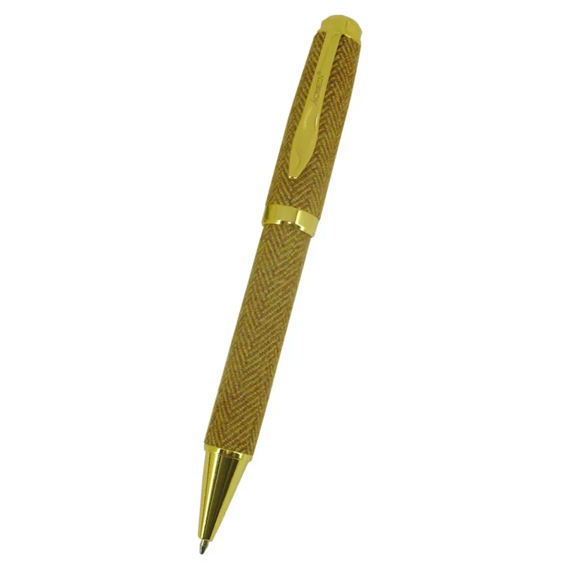 

ACMECN Gold Fabric Ball Point Pen Writing Point 1.0mm Twist Gold Trim Ball Pen Office Writing Instruments Cute Stationery Items