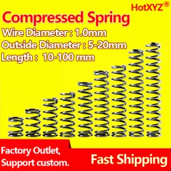 HotXYZ tipo Y molla di compressione spirale ciclirica rotore pressione di ritorno molla compressa acciaio 65Mn diametro filo 1.0mm