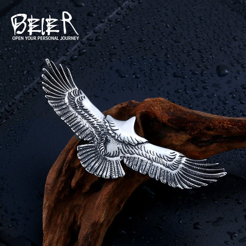 Beier Stainless Steel Punk Takahashi eagle Pendant Chain Necklace men Jewelry LLBP8-186P