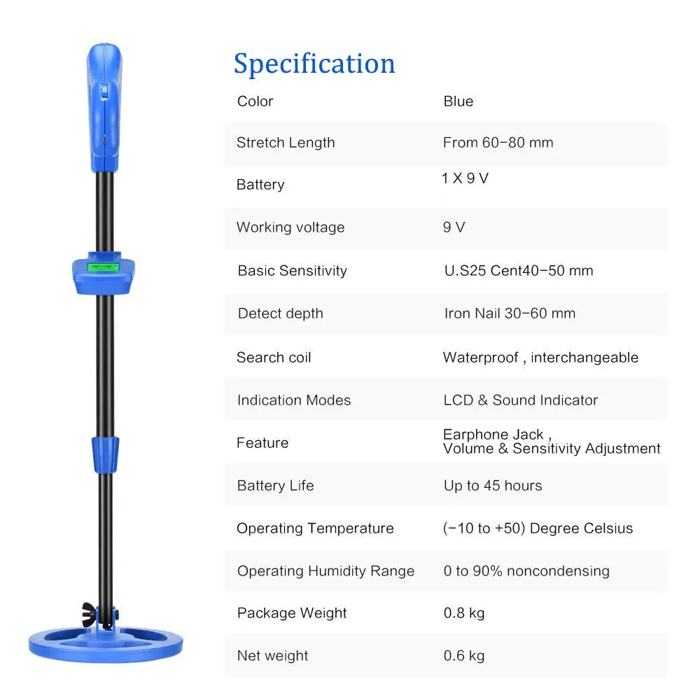 Underground Metal Detector Treasure Hunter Gold MD-1011 for Kids Children's Day Gift Toy with High Sensitivity Adjustable Shaft