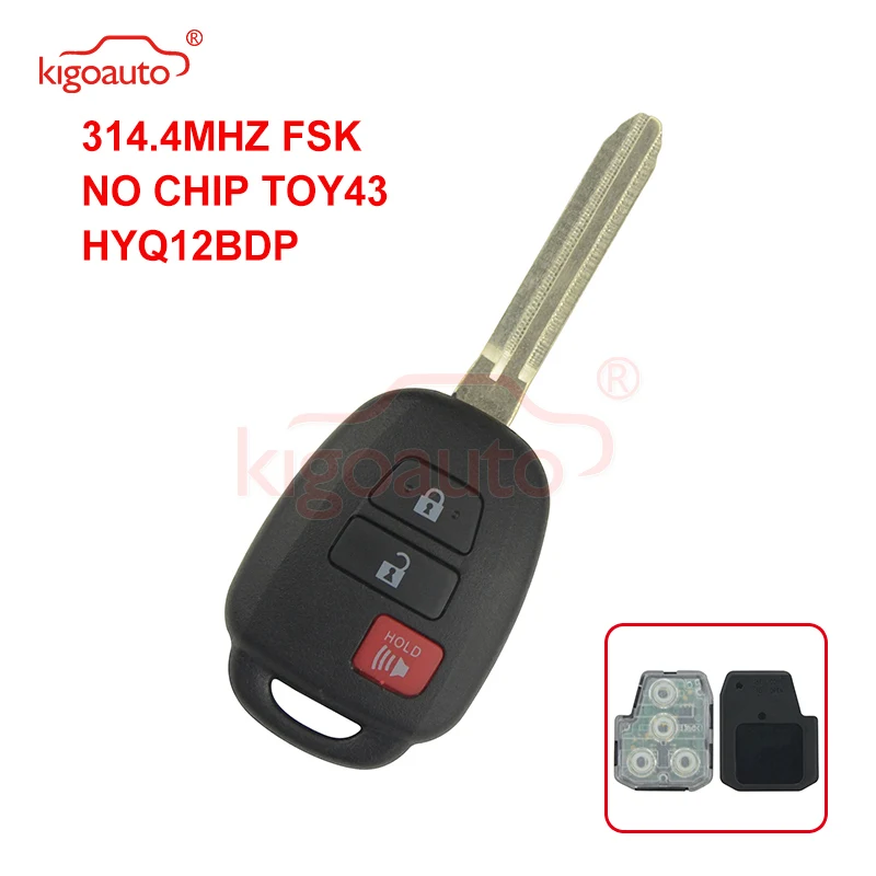 

Kigoauto HYQ12BDP дистанционный ключ 3 кнопки без чипа TOY43 314,4 МГц для Toyota Scion XB 2013 2014 2015