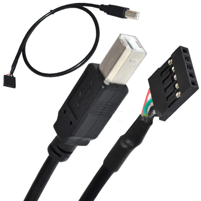 USB 2.0 Type B 90 Degree Right Angle Male to 1x 5Pin Female 2.54 USB Header PCB Motherboard Cable USB 2.0 Type B Cable 0.5m/50cm