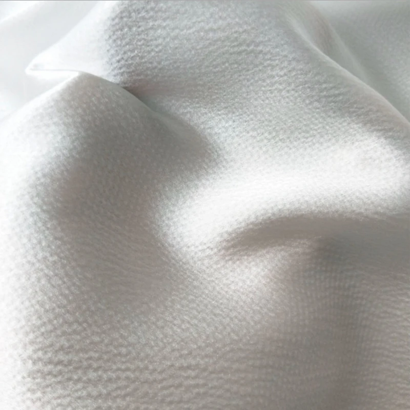 1 meter X 1.4 meter 100% Natural Silk Pearl Satin Fabric Charmeuse Elegant Natural White