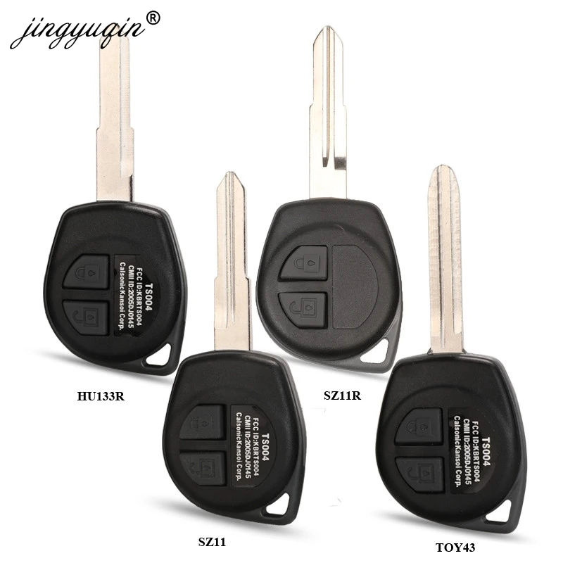 

jingyuqin 2 Buttons Remote key Case + Button Pad for Suzuki Grand Vitara Igins Alto SX4 Agila Fob Shell HU133R TOY43 SZ11R Blade