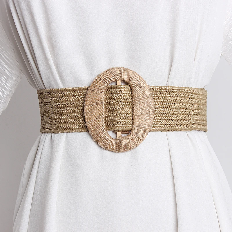 

Women's Runway Fashion Knitted Cummerbunds Female Dress Corsets Waistband Belts Decoration Wide Belt TB1633