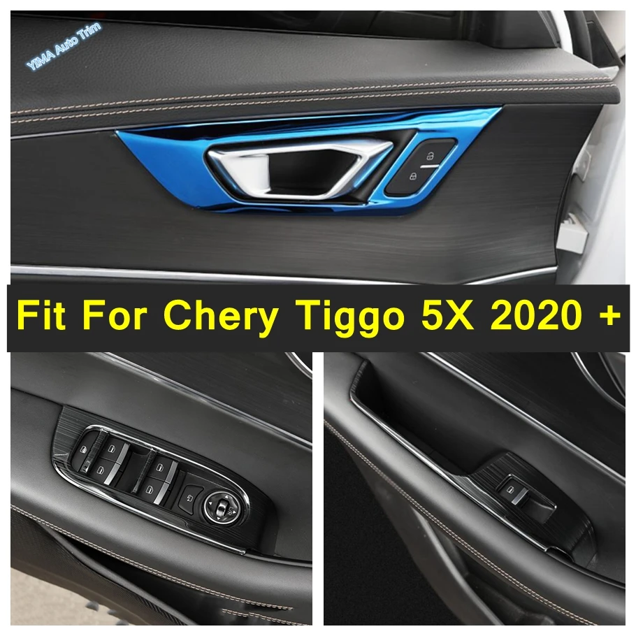 

Interior Refit Kit Door Handle Bowl Frame Window Lift Button Switch Cover Trim Stainless Steel Fit For Chery Tiggo 5X 2020 2021