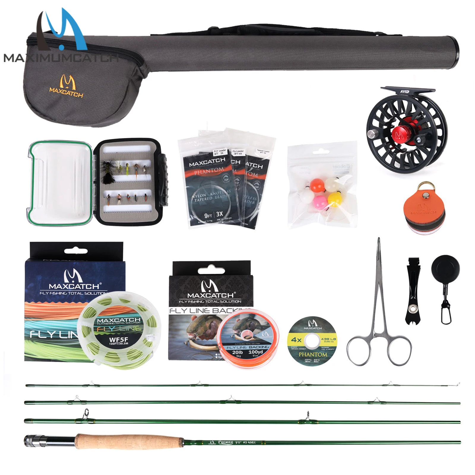 Maxcatch Premier Fly Fishing Rod Combo and Fly Reel Kit Complete Fishing Outfit 