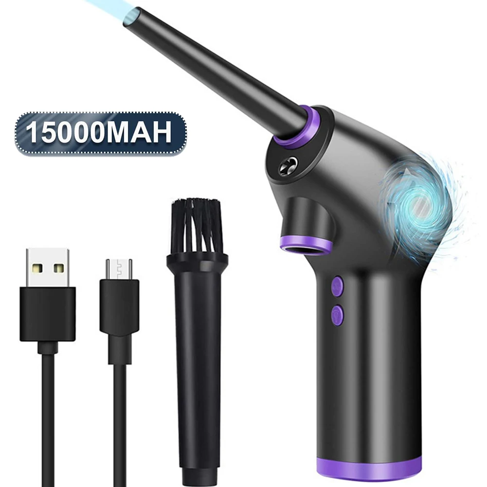 

2 Speeds Home Cordless Air Duster USB Rechargeable LED Light Handheld Air Blower Portable for Keyboard Computer Car Vehicle