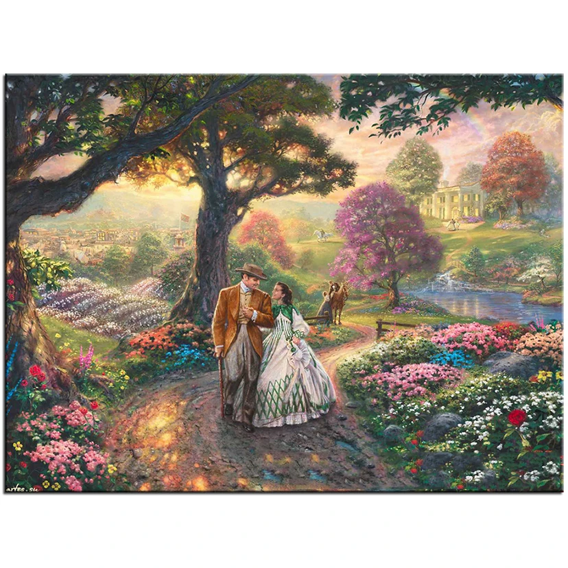 Diamond Embroidery Gone with the wind 5D DIY Diamond Painting Full Square Round Drill Rhinestone Pictures poster Decor WG1993