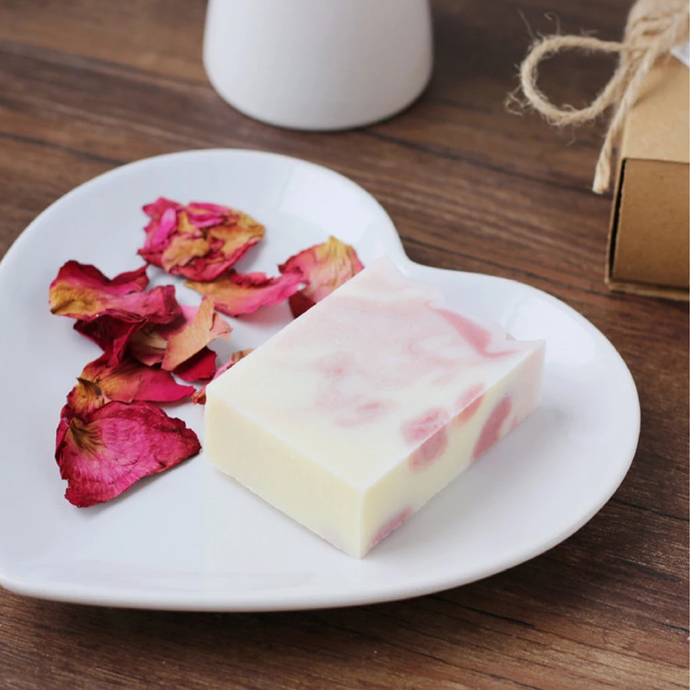 

100% Natural Damascus Rose Flower Organic Milk Handmade Soap Moisturizing Whitening 45°C Cold Temperature Made Better Than LUSH