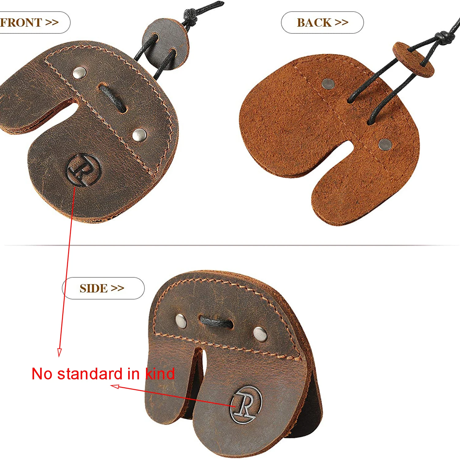 Accessoires Voor Lederen Boogschieten, Handgemaakte Vingerbeschermer Voor Het Schieten Van Oefenuitrusting En Recurve Boogpijl, Bruin