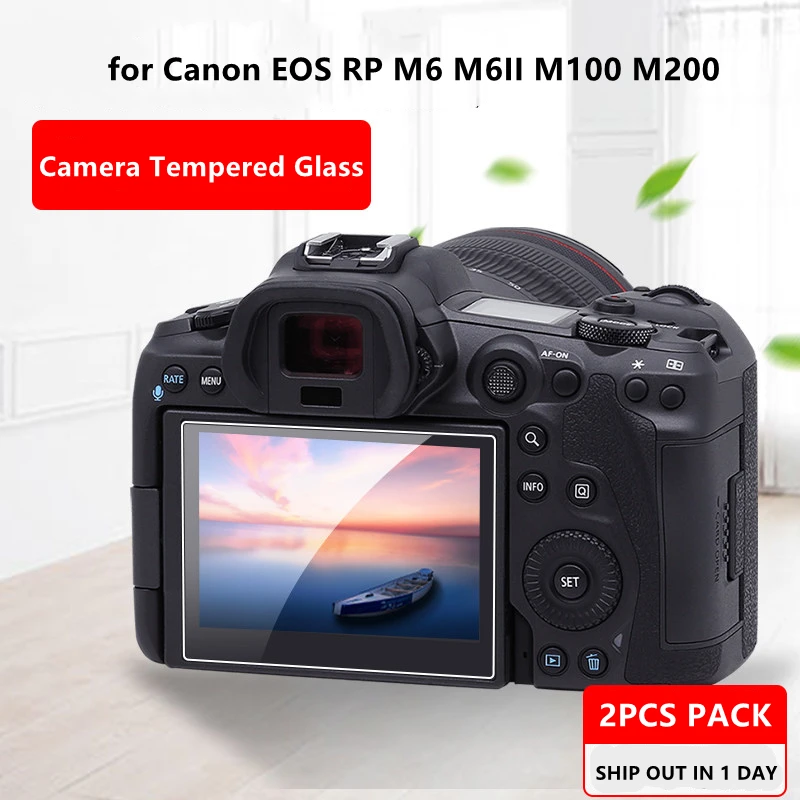 

2PCS RP R5 R6 R5C R7 R8 R50 Camera 9H Camera Tempered Glass for Canon EOS M6 M6II M100 M200 Camera LCD Screen Protector