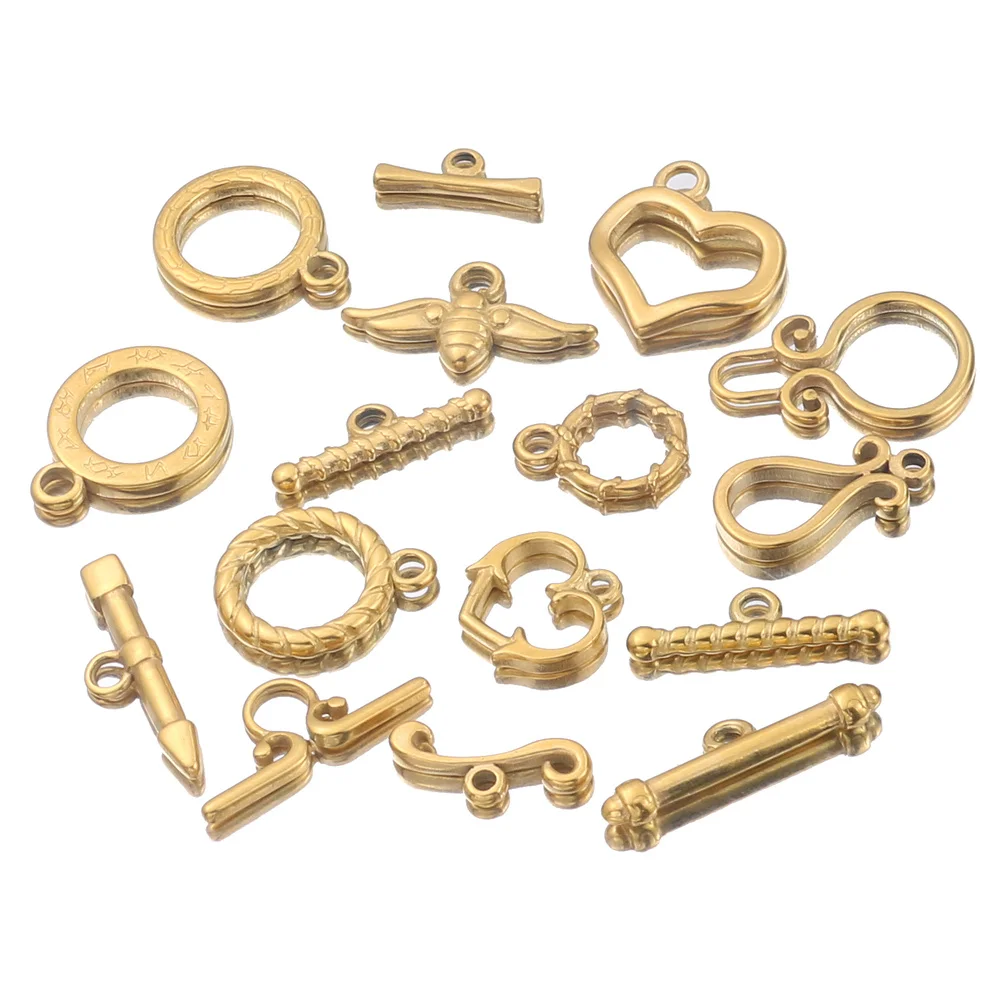 4 Sets Stainless Steel Gold Toggle Clasps  Connectors Bracelet Necklace Chunky OT Clasp DIY Jewelry Making Findings Accessories