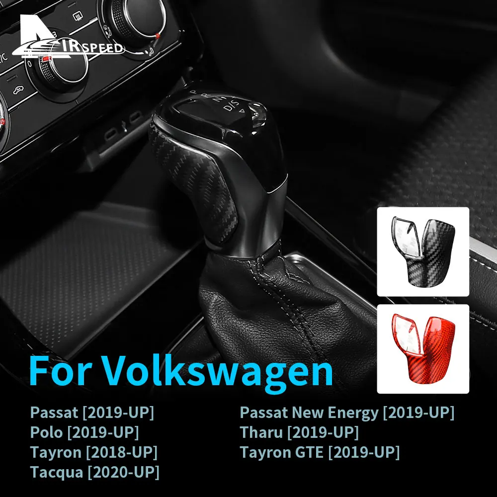 

Real Hard Carbon Fiber for Volkswagen Polo Passat Tayron Tharu Tacqua Accessories Car Gear Shift Knob Sticker Interior Trim