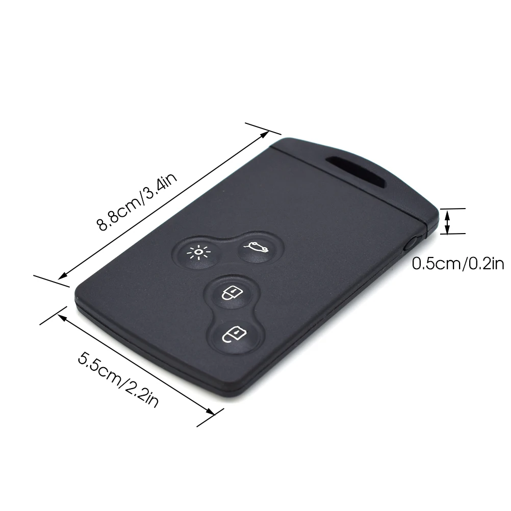 Remote Smart Card Key Case com pequena lâmina de chave, Fob Shell, 4 botões, apto para Renault Koleos Megane Clio Captur Laguna 2 3