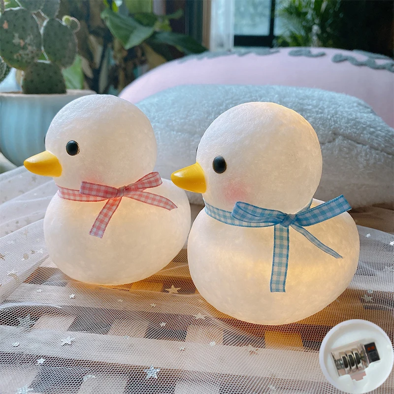 

Милый светодиодный ночник, креативная утка, кролик, медведь, декоративная прикроватная лампа для спальни, кнопка включения батарейного переключателя, подарок для детей