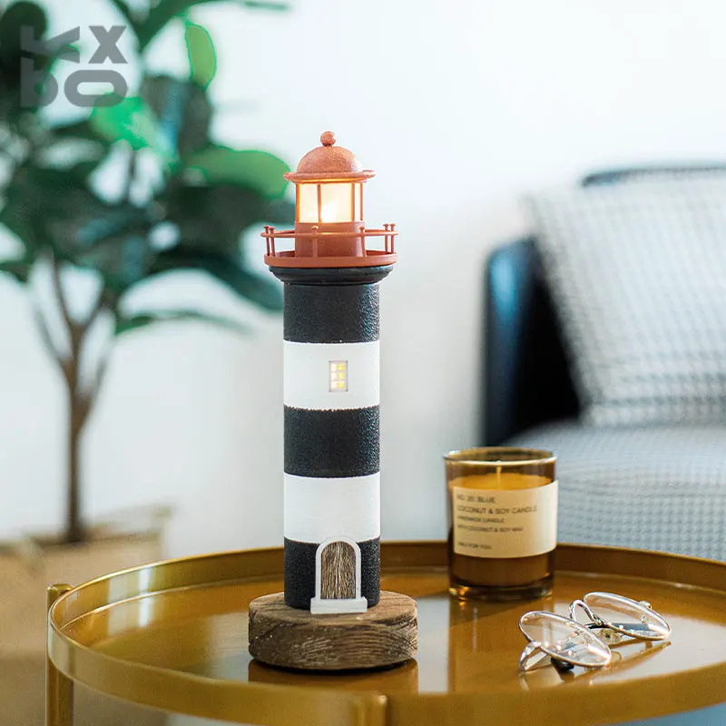 American retro nautical lighthouse handmade small light bar/home decoration nostalgic creative craft art