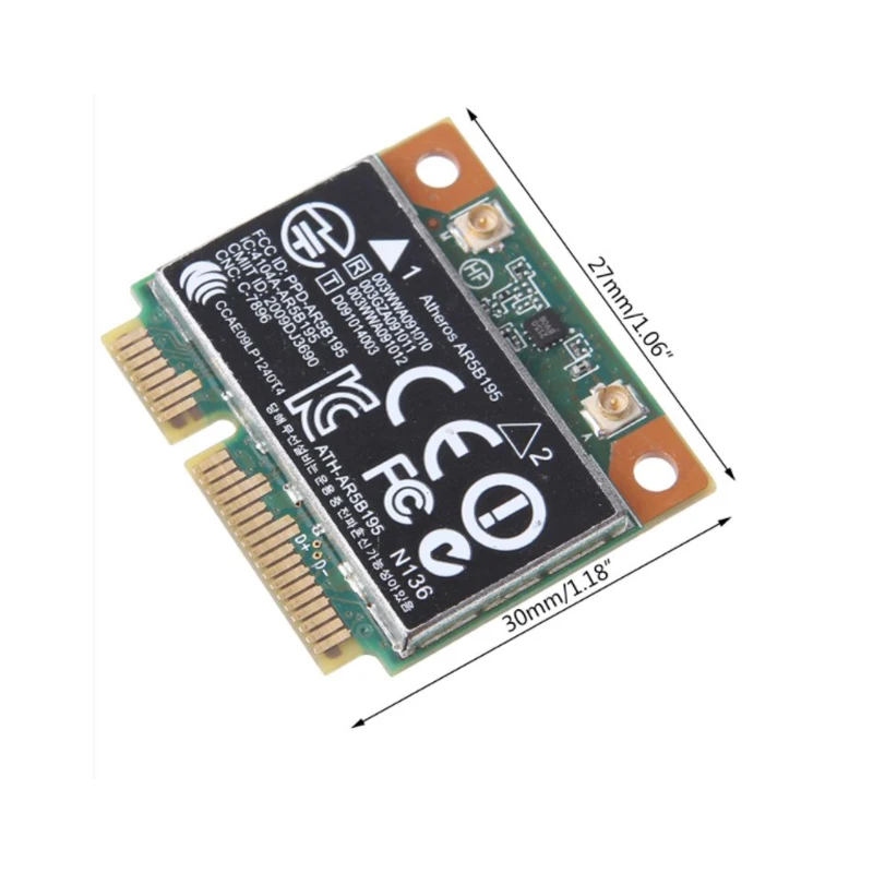 Wireless wifi N + Bluetooth BT 3.0 Half PCI-E Card Atheros AR5B195 for HP 592775-001