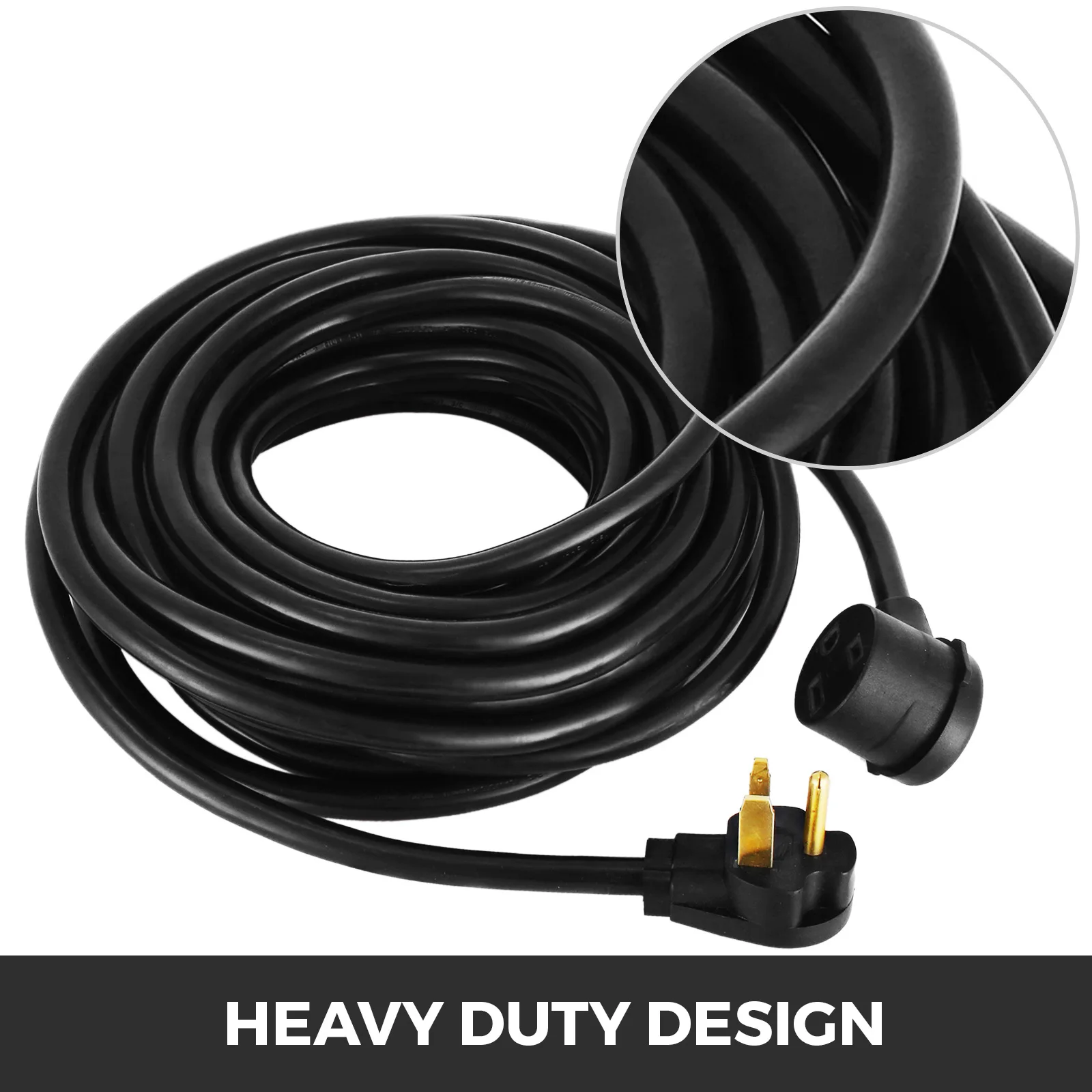 VEVOR Heavy Duty Welder Extension Cord 10AWG 25ft 10/3 30A 250V NEMA 6-50P/6-50R Suit for Welding Machine Cable MIG TIG Plasma