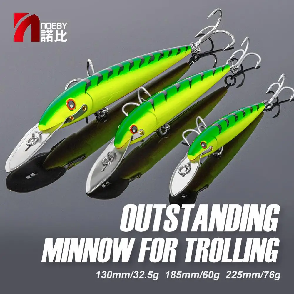 

NOEBY 130mm 225mm Floating 185mm Sinking Trolling Minnow Fishing Lures Steel Lip Artificial Baits for Tuna Sea Fishing Lure