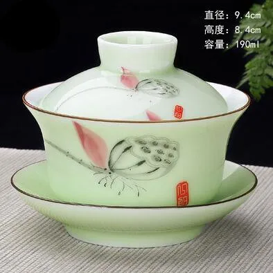 Chinese handgeschilderde Kungfu theeservies, terrine Dehua, wit porselein, Gaiwan, pannenset voor op reis, snelle kop, hoge kwaliteit