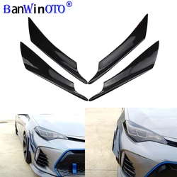 Universal Canards Splitters Lip Front Side Wing Spoiler Fin Bumper Protector Air Trim Diffuser For Car Styling Tunning 4pcs/set