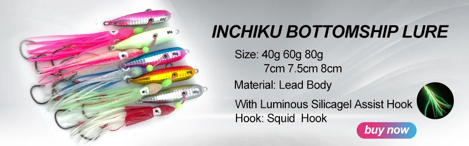 OBSESSION J49 80g 100g 120g 150g 180g 200g Langsam sinkende Inchiku Jig Köder Bottomship Weiche Tintenfisch Gummi Röcke Angeln Jiging Köder – Detail 3
