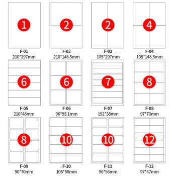 100 Sheets/Pack A4 Sticker Printing Label White Paper Sticker For Laser Inkjet Printer A4 Die-cut Sticker Blank Label Stationery