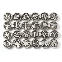 2PC 10mm Stainless Steel Beads For Jewelry Making Round Zodiac Constellations Signs Beads Gunmetal Diy Men Punk Jewelry Findings