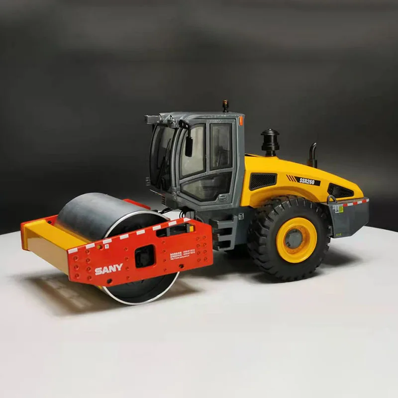 Diecast 1:35 Scale SANY SSR260 Single Steel Wheel Roller Alloy Engineering Vehicle Model Gift Collection Souvenir Ornaments Toy