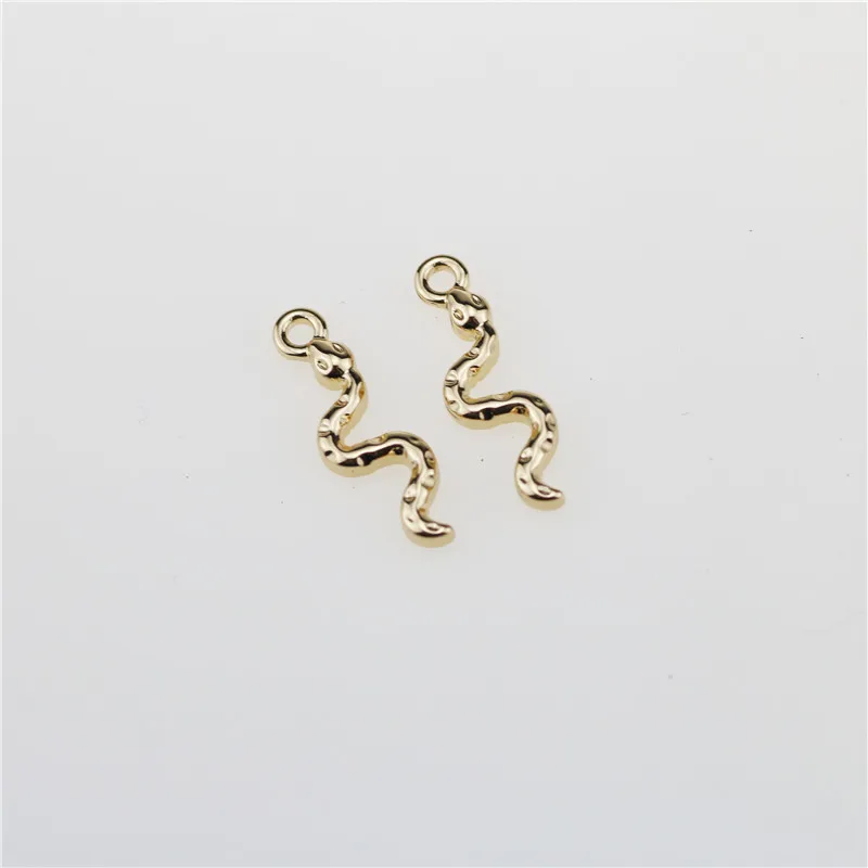 20pcs 16mm Tiny Snake Zinc alloy Jewelry DIY Charms Pendant Necklace,Eearrings,Bracelets 3 Colors