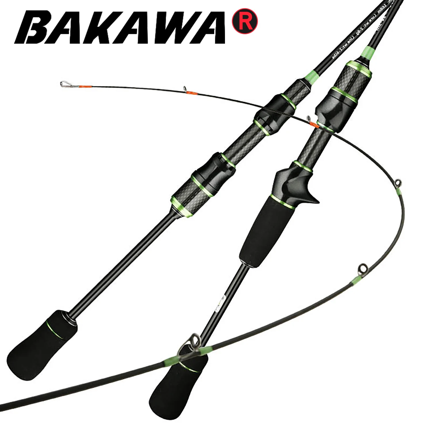 BAKAWA Trout Fishing Rod 1.68m 1.8m Portable EVA Handle Solid Tip Carbon Spinning/Casting 2-8g Lure WT UL Travel Pole