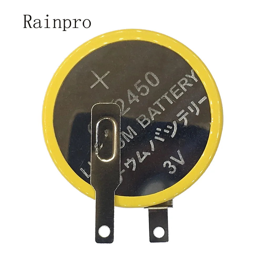 2 sztuk/partia CR2450 2450 bateria litowa 3V z przypinkami do płyty głównej/urządzenia do gotowania ryżu, składana nóżka z ujemnym słupem