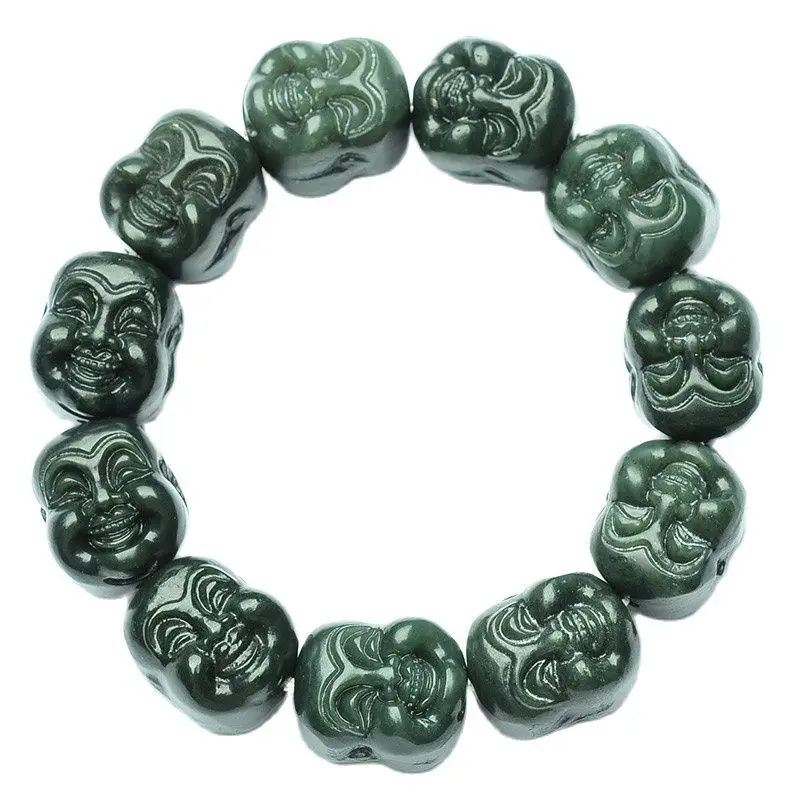 

10pc Handmade DIY Accessories For Pure Natural Hetian Jade Maitrey Buddha Beads