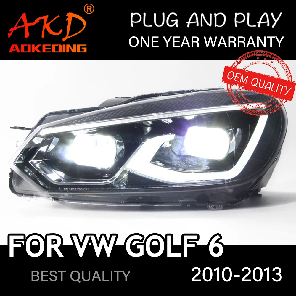 Headlight For VW Golf 6 2009–2013 MK6 Car автомобильные товары LED DRL Hella 5 Xenon Lens Hid H7 Golf6 Car Accessories