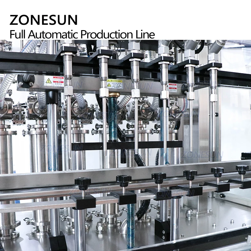 ZONESUN كامل التلقائي انفجار برهان خط الانتاج قابل للاشتعال السائل الكحول لصق سيرفو ملء خط انتاج زجاجات المياه-تعبئة وتغطية
