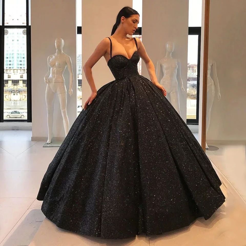 Vestidos De Noche negros para mujer, Vestidos formales De noche para fiesta De Gala, elegantes y brillantes con lentejuelas sin mangas, Vestidos De graduación 2022