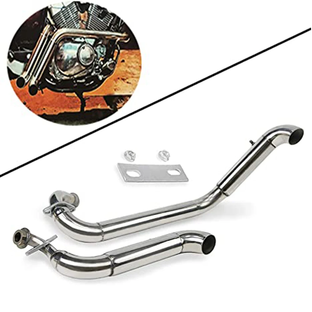 Silencers Stainless Motorcycle Full Muffler Exhaust System Pipe Drag Pipes For Yamaha Virago XV125 XV250 XV 125 XV 250