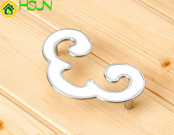 

3.78'' Silver White Dresser Drawer Handles Pulls Knobs Kitchen Cabinet Door Knob Handle Cupboard Pull Hardware Clouds Shape 96mm