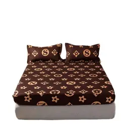 Luxury Flower Bed Sheet +Pillowcase Mattress Covers Fitted Sheet Sets With Elastic