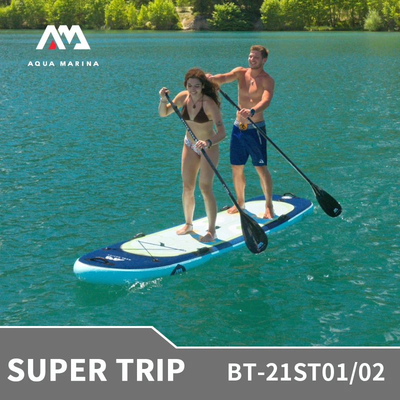 AQUA MARINA SUPER-TRIP Paddle Board Large Surf Board 4.2m/3.7m Stand Up SUP Inflatable Paddle Board Family Surfing Fit Voyage