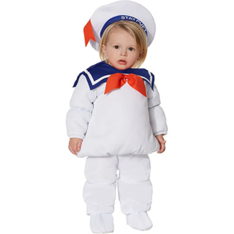 Fantasia cosplay infantil de tema de morango, conjunto de 3 peças para cosplay de tema puft marhmallow de halloween