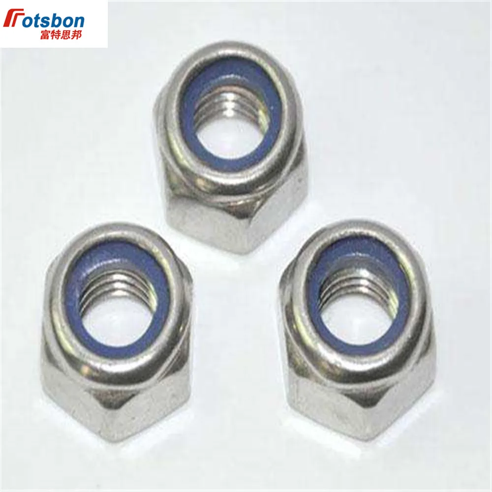 M2/M2.5/M3/M4/M24 Torque Hexagon Nuts Swith Nonmetallic Insert Non-Metallic Insertos 304 Steel Self-locking Porca DIN982 Ecrou