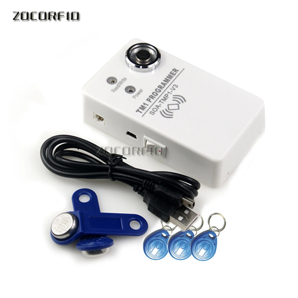 2 in 1 easy using iButton copier TM card duplicator 125Khz ID  card copier with USB cable DC5V /10pcs tm/RFID card