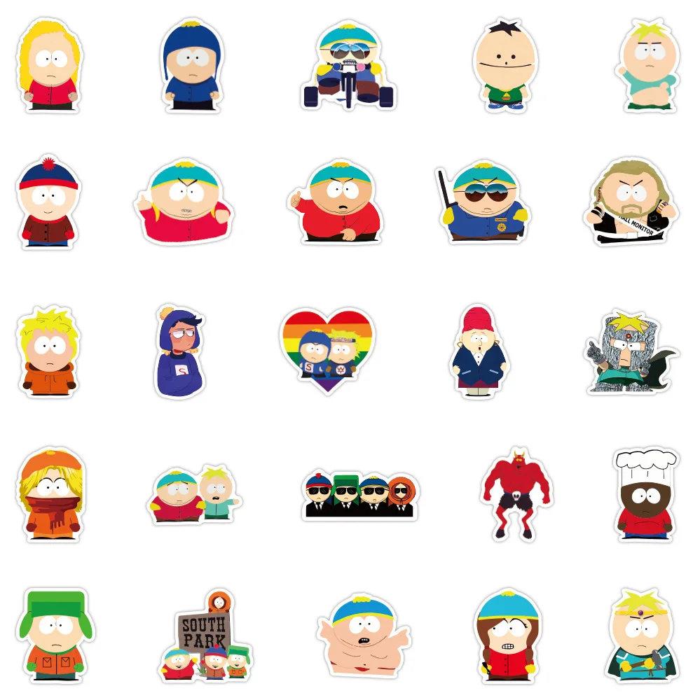 10/50Pcs Funny Anime South Parks Stickers Suitcase Skateboard Laptop Luggage Phone Cartoon Decal Children Stickers Gift Toy