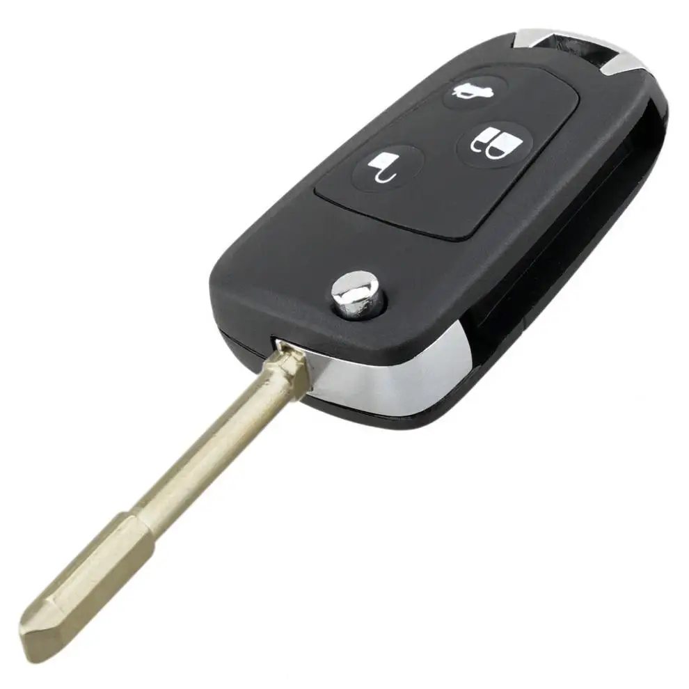 3ボタン車改造フリップ折りたたみリモートキーフリップフォブシェル、FO21ブレード付き、フォードモンデオ、フィエスタ、KAトランジット2002-2012対応