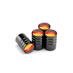 4Pcs/Set Germany National flag Tire Stem Valve Caps Aluminum Car Dustproof Caps Tire Wheel Stem Air Valve Caps for Porsche 911