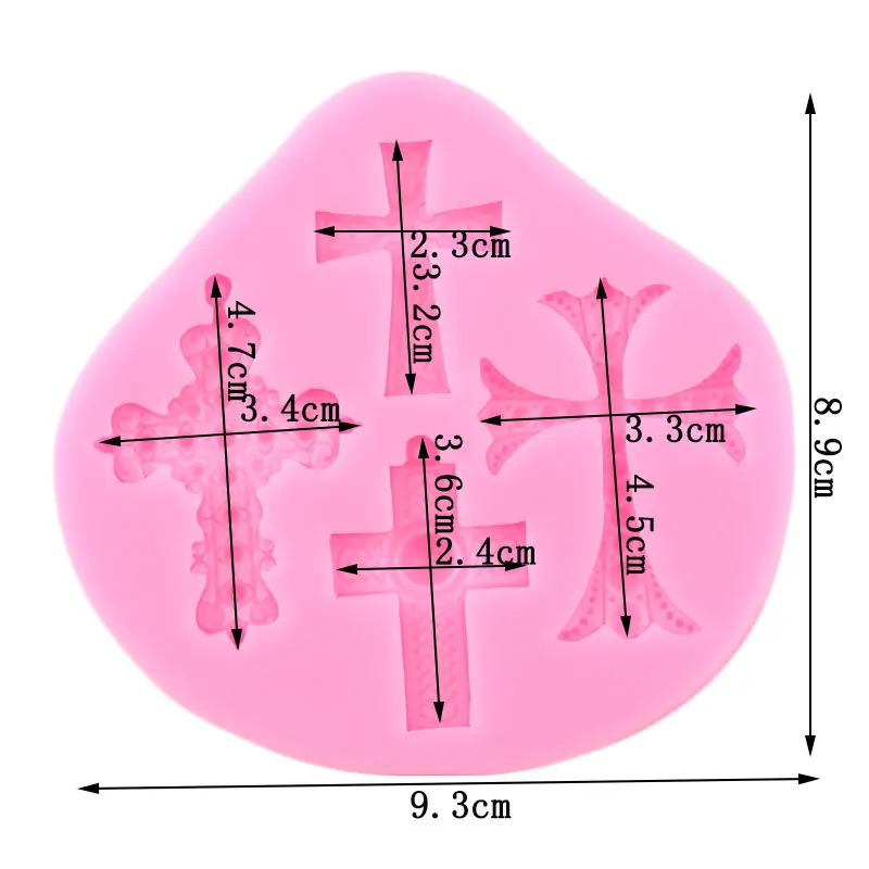 3D Cross Shape Silicone Molds DIY Wedding Cupcake Topper Fondant Cake Decorating Tools Candy Resin Clay Chocolate Gumpaste Mould