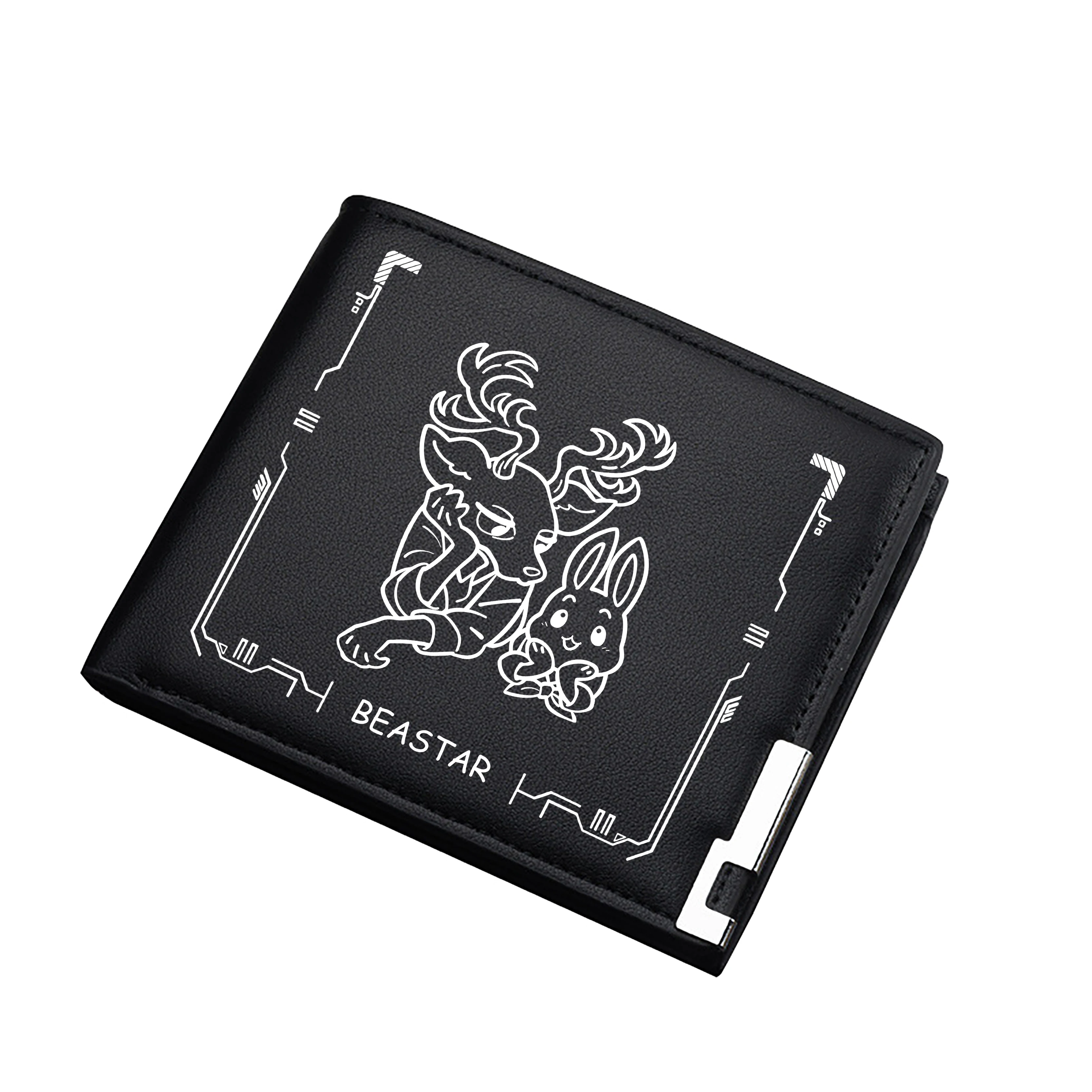 

Короткий кошелек BEASTARS из искусственной кожи Kawaii, держатель для удостоверений личности, аниме, мужская сумка для денег, студенческая сумка для монет с героями мультфильмов, клатчи